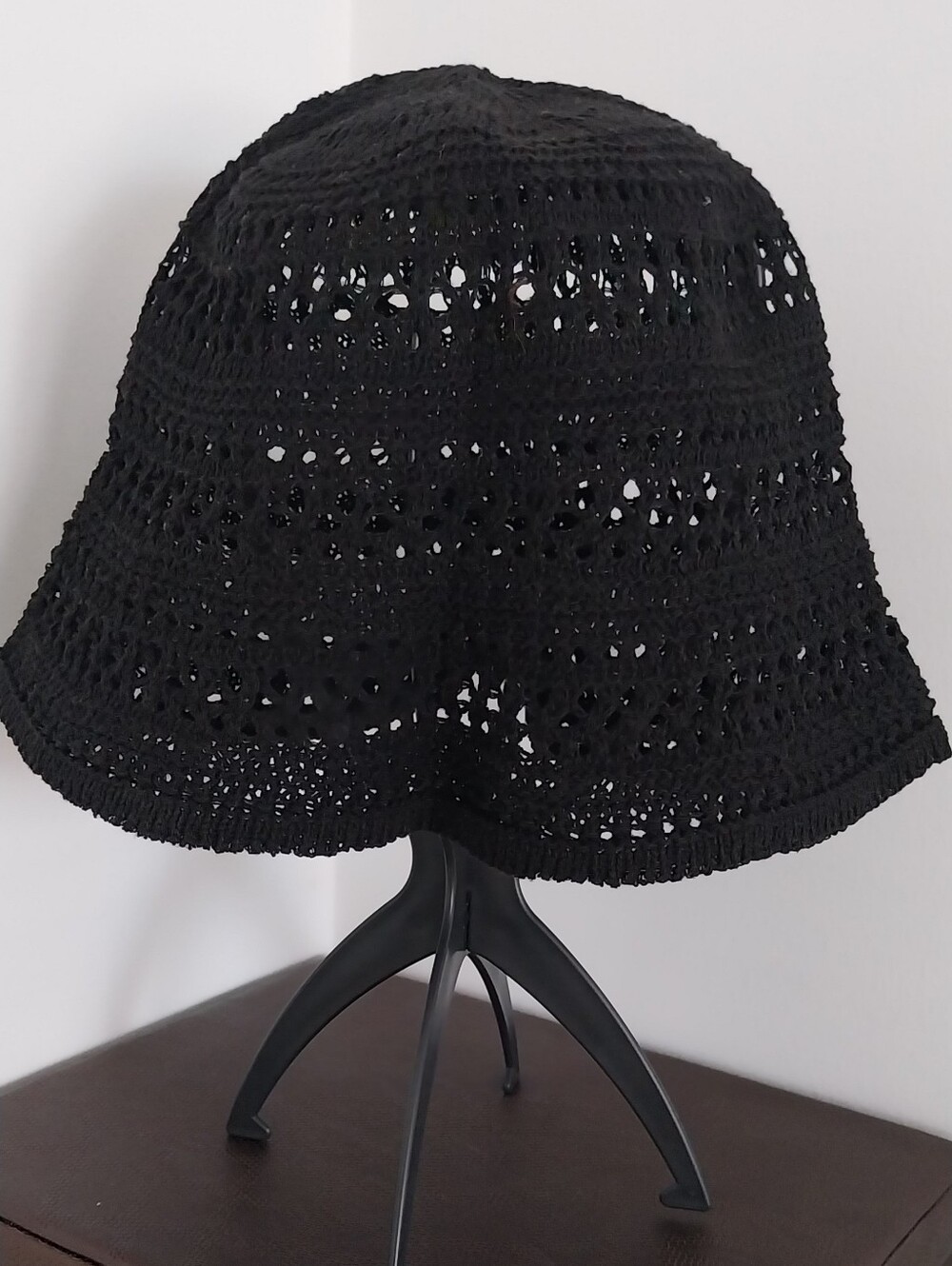 New Black Crochet Bucket Hat - Women Accessories